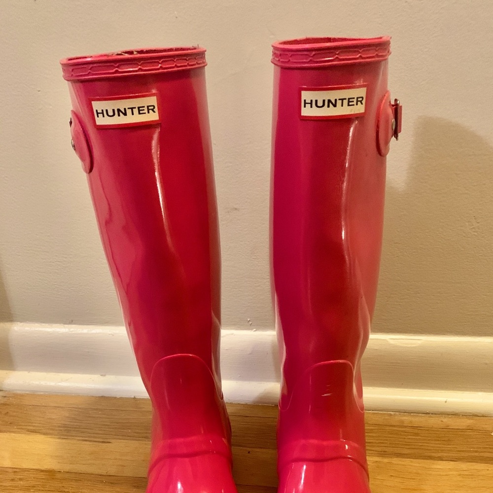 Pink Hunter Boots Size 7